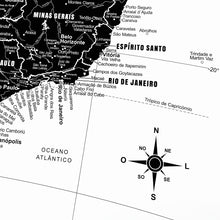 Carregar imagem no visualizador da galeria, Pôster Mapa do Brasil Minimalista com Cidades, Praias, Rios e Ilhas - Branco - A2