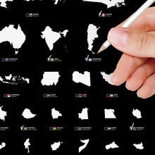 Carregar imagem no visualizador da galeria, Pôster Mapa Mundi com 240 Países por Ordem de Tamanho - Estilo Minimalista - Preto - A2