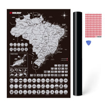 Carregar imagem no visualizador da galeria, Mapa Raspadinha do Brasil - Prata - Mapa de Raspar Viagens - A3