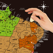Carregar imagem no visualizador da galeria, Mapa Raspadinha do Brasil - Dourado - Mapa de Raspar Viagens - A3