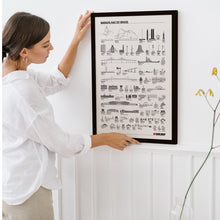 Carregar imagem no visualizador da galeria, Pôster Maravilhas do Brasil por Ordem de Tamanho - Branco - Estilo Minimalista - A2