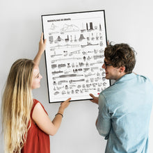 Carregar imagem no visualizador da galeria, Pôster Maravilhas do Brasil por Ordem de Tamanho - Branco - Estilo Minimalista - A2