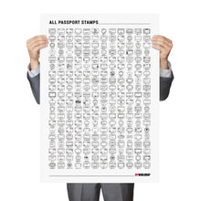 Carregar imagem no visualizador da galeria, Pôster Carimbos de Passaporte de Todos os Países do Mundo - Estilo Minimalista - A2