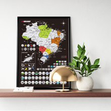 Carregar imagem no visualizador da galeria, Mapa Raspadinha do Brasil - Prata - Mapa de Raspar Viagens - A3