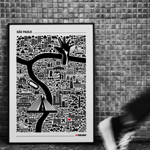 Carregar imagem no visualizador da galeria, Pôster Mapa Iconográfico de São Paulo - Estilo Minimalista - A2