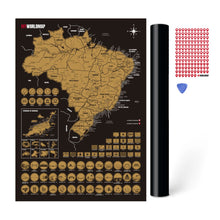 Carregar imagem no visualizador da galeria, Mapa Raspadinha do Brasil - Dourado - Mapa de Raspar Viagens - A3