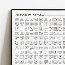 Carregar imagem no visualizador da galeria, Pôster Atlas com 266 Bandeiras de Países e Territórios para Marcar e Colorir - A2