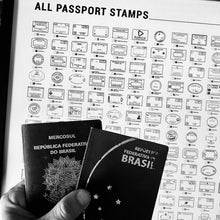 Carregar imagem no visualizador da galeria, Pôster Carimbos de Passaporte de Todos os Países do Mundo - Estilo Minimalista - A2