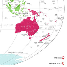 Carregar imagem no visualizador da galeria, Mapa Mundi Viagens Gigante Decorativo - Colorido - Inclui Adesivo Pins - 3.000 Cidades - A1

