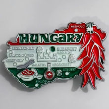 Carregar imagem no visualizador da galeria, Imã Hungria - Imã Geladeira Hungria em Metal com Mapa, Bandeira, Cidades e Símbolos
