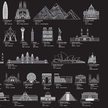 Carregar imagem no visualizador da galeria, Combo Mapa Mundi de Raspar Dourado + Maravilhas do Mundo + Adesivos Pins
