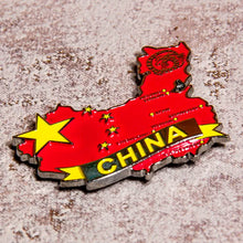 Carregar imagem no visualizador da galeria, Imã China - Imã Geladeira China em Metal com Mapa, Bandeira, Capital e Símbolos
