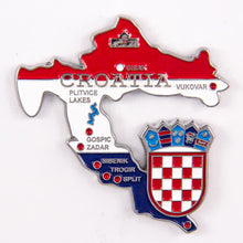 Carregar imagem no visualizador da galeria, Imã Croácia - Imã Geladeira Croácia em Metal com Mapa, Bandeira, Cidades e Símbolos
