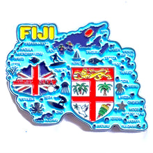 Carregar imagem no visualizador da galeria, Imã Ilhas Fiji - Imã Geladeira Fiji em Metal com Mapa, Bandeira e Símbolos (Cópia)

