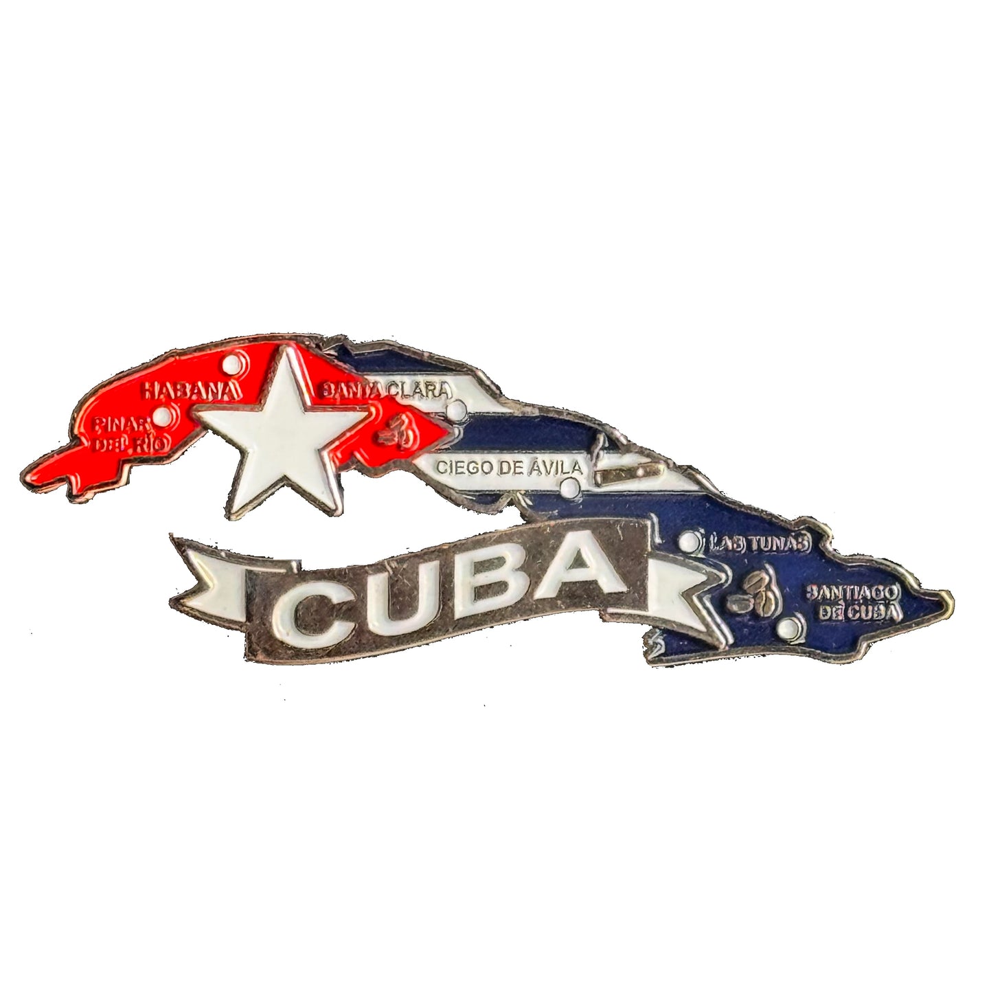Imã Cuba - Imã Geladeira Cuba com Mapa, Bandeira, Cidades e Símbolos