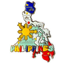Carregar imagem no visualizador da galeria, Imã Filipinas - Imã Geladeira Filipinas em Metal com Mapa, Bandeira, Cidades e Símbolos

