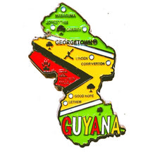 Carregar imagem no visualizador da galeria, Imã Guiana - Imã Geladeira Guiana em Metal com Mapa, Bandeira, Cidades e Símbolos
