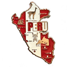 Carregar imagem no visualizador da galeria, Imã Peru - Imã Geladeira Peru em Metal com Mapa, Bandeira, Cidades e Símbolos
