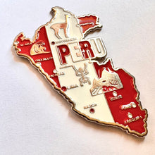 Carregar imagem no visualizador da galeria, Imã Peru - Imã Geladeira Peru em Metal com Mapa, Bandeira, Cidades e Símbolos
