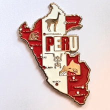 Carregar imagem no visualizador da galeria, Imã Peru - Imã Geladeira Peru em Metal com Mapa, Bandeira, Cidades e Símbolos
