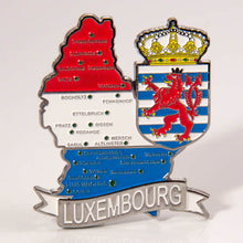 Carregar imagem no visualizador da galeria, Imã Luxemburgo - Imã Geladeira Luxemburgo em Metal com Mapa, Bandeira, Cidades e Símbolos
