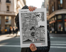 Carregar imagem no visualizador da galeria, Pôster Mapa do Rio de Janeiro Iconográfico - Estilo Minimalista - A2
