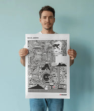 Carregar imagem no visualizador da galeria, Pôster Mapa do Rio de Janeiro Iconográfico - Estilo Minimalista - A2
