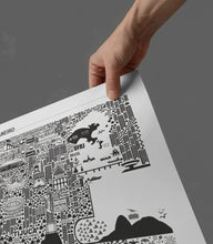 Carregar imagem no visualizador da galeria, Pôster Mapa do Rio de Janeiro Iconográfico - Estilo Minimalista - A2

