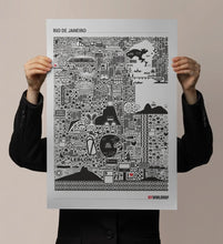 Carregar imagem no visualizador da galeria, Pôster Mapa do Rio de Janeiro Iconográfico - Estilo Minimalista - A2
