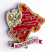 Carregar imagem no visualizador da galeria, Imã Montenegro - Imã Geladeira Montenegro em Metal com Mapa, Bandeira, Cidades e Símbolos
