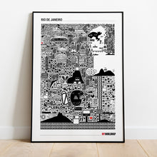 Carregar imagem no visualizador da galeria, Pôster Mapa do Rio de Janeiro Iconográfico - Estilo Minimalista - A2
