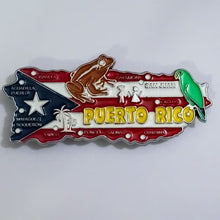 Carregar imagem no visualizador da galeria, Imã Puerto Rico - Imã Geladeira Metal Puerto Rico com Mapa, Bandeira, Cidades e Símbolos
