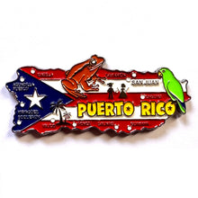 Carregar imagem no visualizador da galeria, Imã Puerto Rico - Imã Geladeira Metal Puerto Rico com Mapa, Bandeira, Cidades e Símbolos
