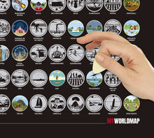 Carregar imagem no visualizador da galeria, Megacombo Mapa Raspadinha - Mapa Mundi Raspar + Mapa Brasil + Passeios e Experiências + Adesivos Pins
