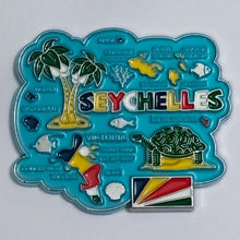 Carregar imagem no visualizador da galeria, Imã Seychelles - Imã Geladeira Metal  Ilhas Seychelles com Mapa, Bandeira, Cidades e Símbolos
