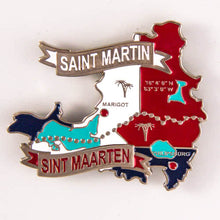 Carregar imagem no visualizador da galeria, Imã Sint Maarten - Imã Geladeira Sint Maarten com Mapa, Bandeira, Cidades e Símbolos
