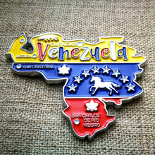 Carregar imagem no visualizador da galeria, Imã Venezuela - Imã Geladeira Venezuela em Metal com Mapa, Bandeira, Cidades e Símbolos
