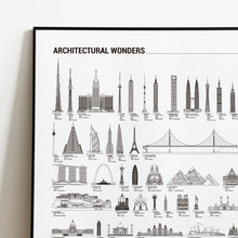 Carregar imagem no visualizador da galeria, Combo Mapa Mundi Viagens Minimalista 3.000 Cidades e Maravilhas da Arquitetura - Inclui Adesivo Pins
