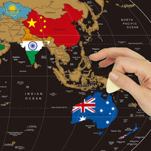 Carregar imagem no visualizador da galeria, Mapa de Raspadinha Flags - Dourado - Mapa de Raspar Viagens com 253 Bandeiras de Países e Territórios
