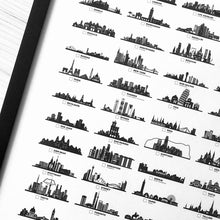 Carregar imagem no visualizador da galeria, Lista com 140 Skylines de Cidades do Mundo - Branco
