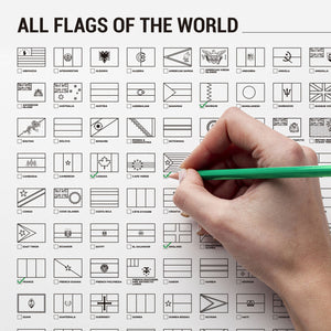 Lista com 266 Bandeiras de Países e Territórios para Marcar e Colorir