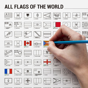 Lista com 266 Bandeiras de Países e Territórios para Marcar e Colorir