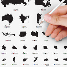 Carregar imagem no visualizador da galeria, Mapa Mundi com 240 Países por Ordem de Tamanho - Branco
