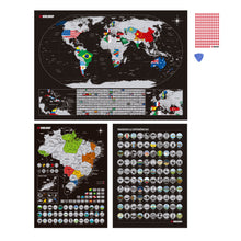 Carregar imagem no visualizador da galeria, Megacombo Mapa de Raspadinha - Mapa Mundi Flags, Mapa do Brasil e Lista de Passeios e Experiências - Prata
