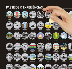 Megacombo Mapa de Raspadinha - Mapa Mundi Flags, Mapa do Brasil e Lista de Passeios e Experiências - Prata